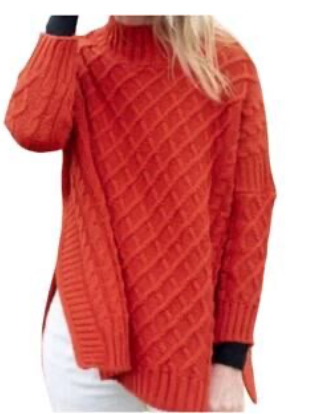 Mersea Womens Lisbon Traveler Diamond Cable Knit Tunic Fisherman Sweater OS